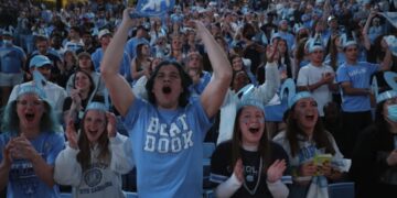 Student section at UNC - photo by Johnny Andrews on unc.edu