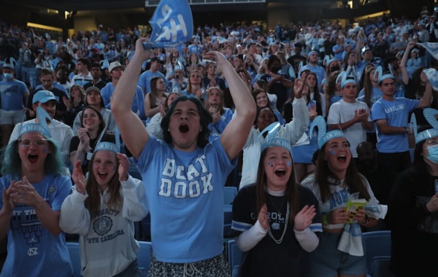 Student section at UNC - photo by Johnny Andrews on unc.edu