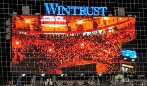 Fans congregating outside Wrigley Field following their victory over the St. Louis Cardinals