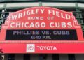 Wrigley Field marquee - Chicago Cubs vs Philadelphia Phillies