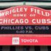 Wrigley Field marquee - Chicago Cubs vs Philadelphia Phillies