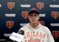 Chicago Bears coach Ben Johnson at his October 12 press conference ahead of Bears Falcons Week 6