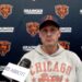 Chicago Bears coach Ben Johnson at his October 12 press conference ahead of Bears Falcons Week 6